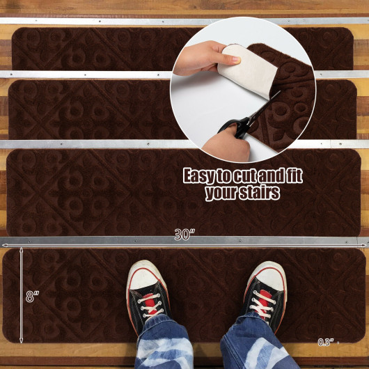 Non-Slip Indoor Stair Carpet Mats for Wooden Steps (Set of 15) - Image 4