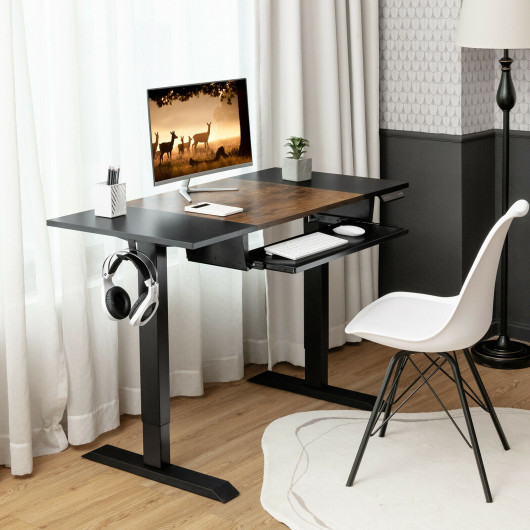 Adjustable 48 Inch Standing Desk with Keyboard Tray and Memory - Image 6