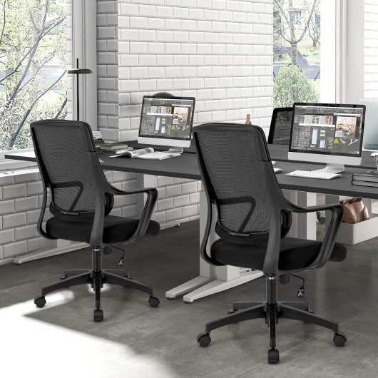 Ergonomic Black Mesh Chair with Adjustable Height and Lumbar Support