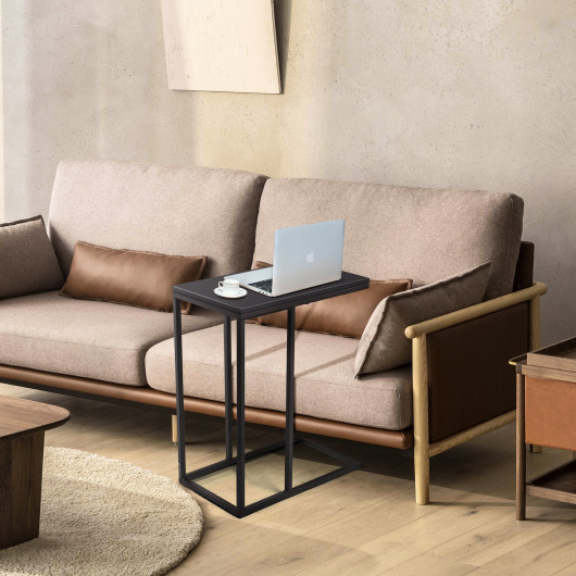 Modern C Shape Side Table with Durable Steel Frame