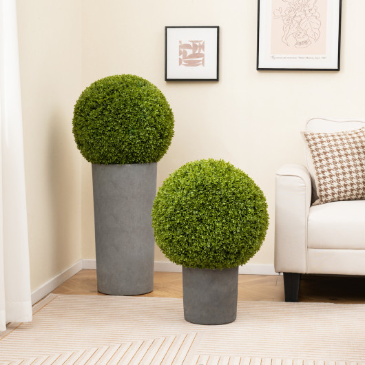 Artificial Sun-Protective Boxwood Topiary Balls for Indoor Outdoor Use (Set of 2)