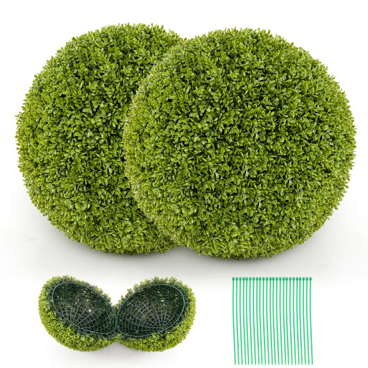 Artificial Sun-Protective Boxwood Topiary Balls for Indoor Outdoor Use (Set of 2)