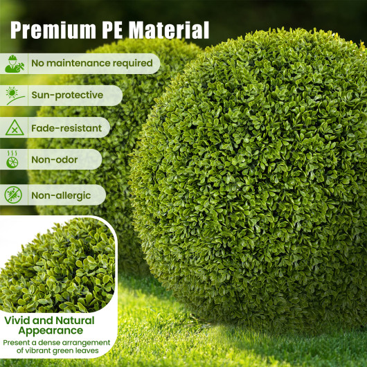 Artificial Sun-Protective Boxwood Topiary Balls for Indoor Outdoor Use (Set of 2)