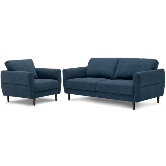 Upholstered Sofa and Chair Set with Removable Cushion Covers (Set of 2)