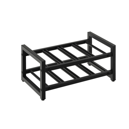 2-Tier Metal Wine Rack with Adjustable Foot Pads (8 Bottles) - Image 3