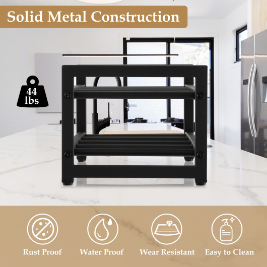 2-Tier Metal Wine Rack with Adjustable Foot Pads (8 Bottles) - Image 6