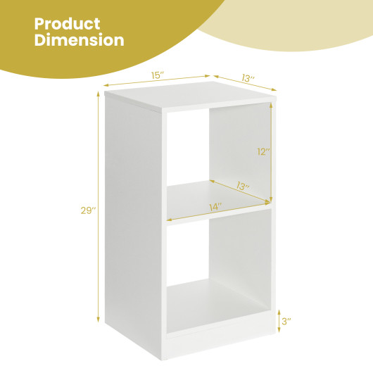 Space-Saving 2-Tier Bookcase Set with Anti-Tip Design (Set of 2)