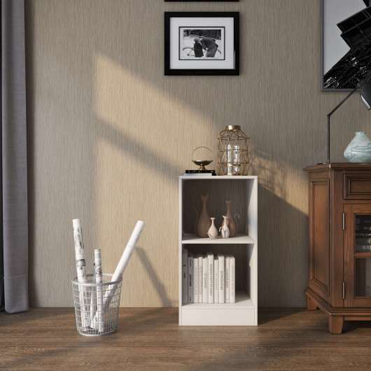 Space-Saving 2-Tier Bookcase Set with Anti-Tip Design (Set of 2)
