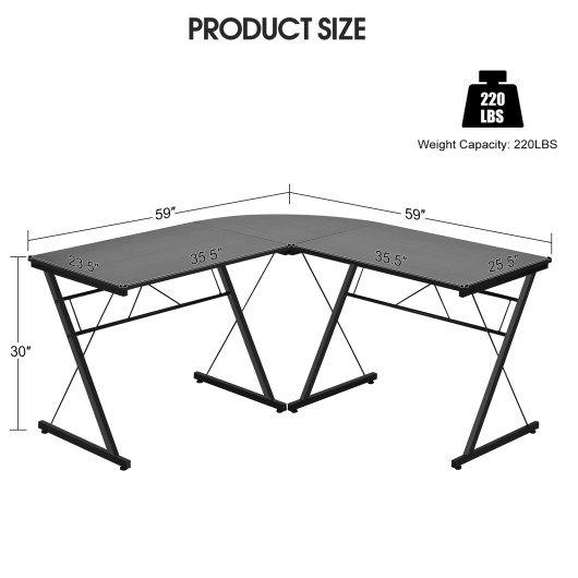 L-Shaped Corner Desk with Spacious Workspace and Sturdy Frame - Image 4