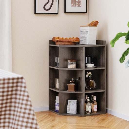 3-Tier Corner Cabinet with Charging Station for Small Spaces - Image 8