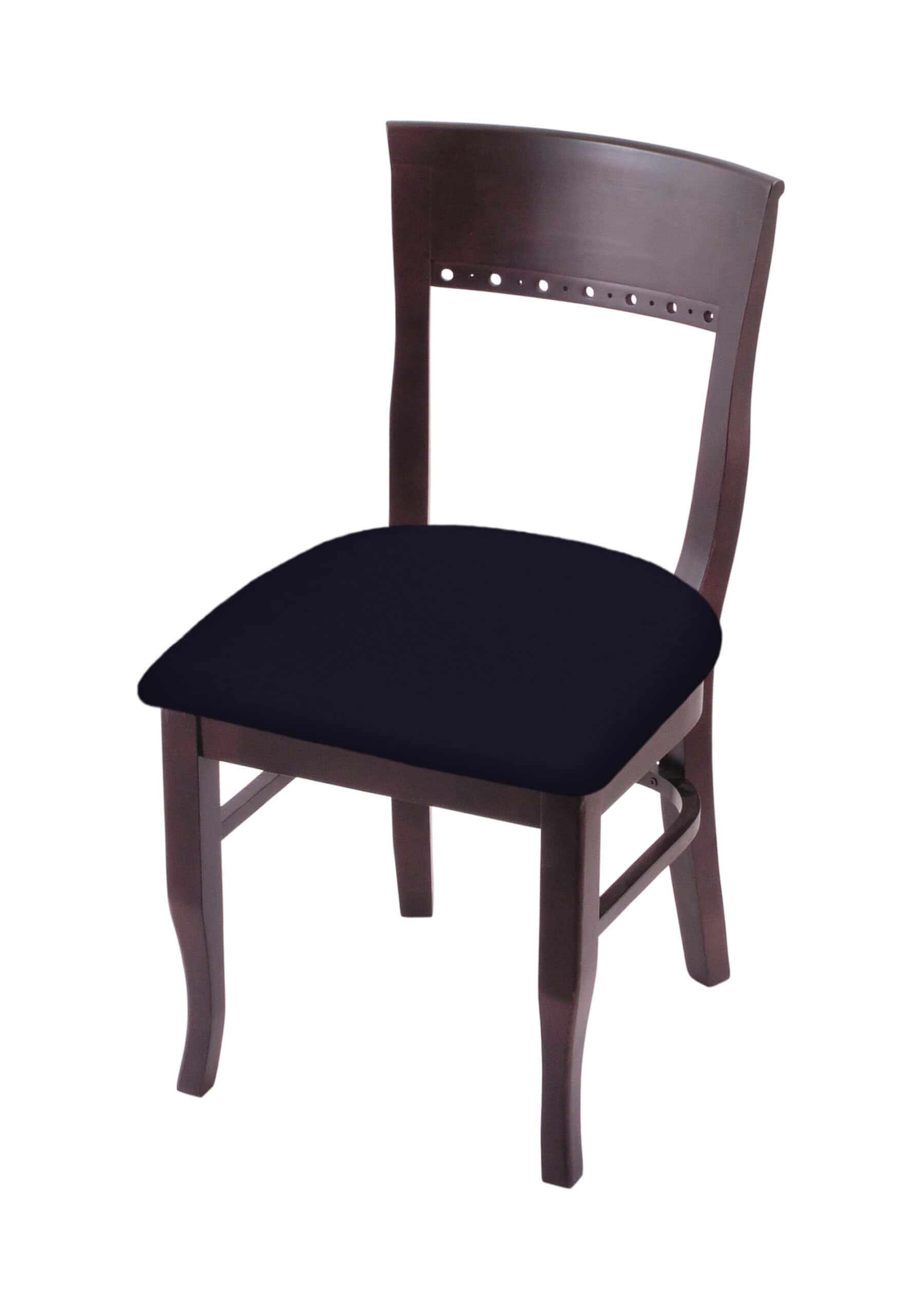 hampton 18-inch wood chair with dark cherry finish, canter twilight wood seat, and curved decorative back