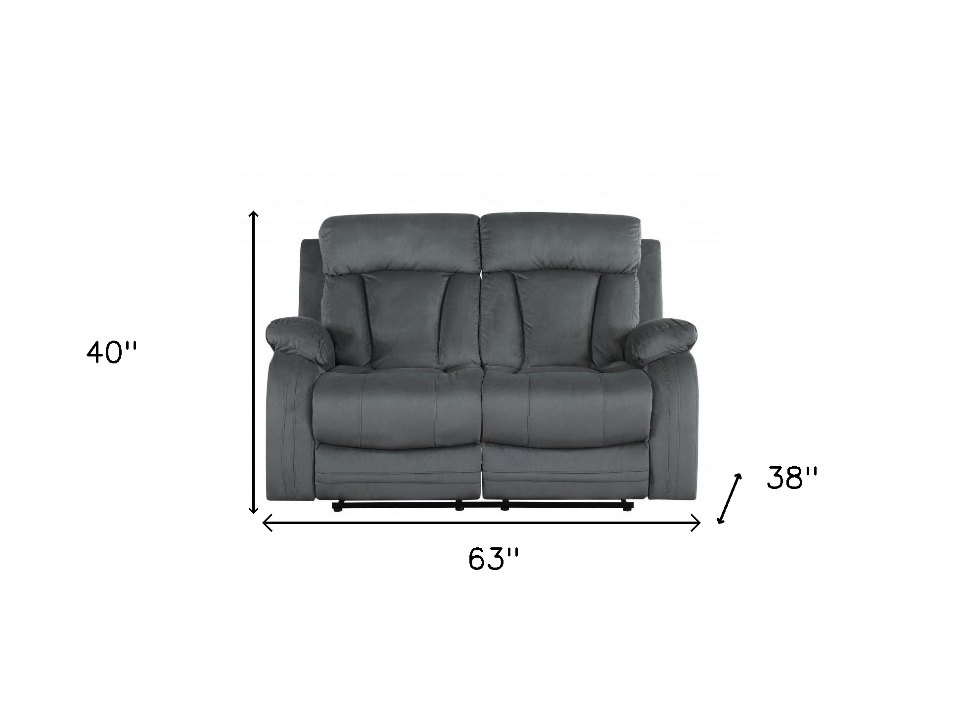 Gray Microsuede Reclining Sofa and Loveseat Set for 5