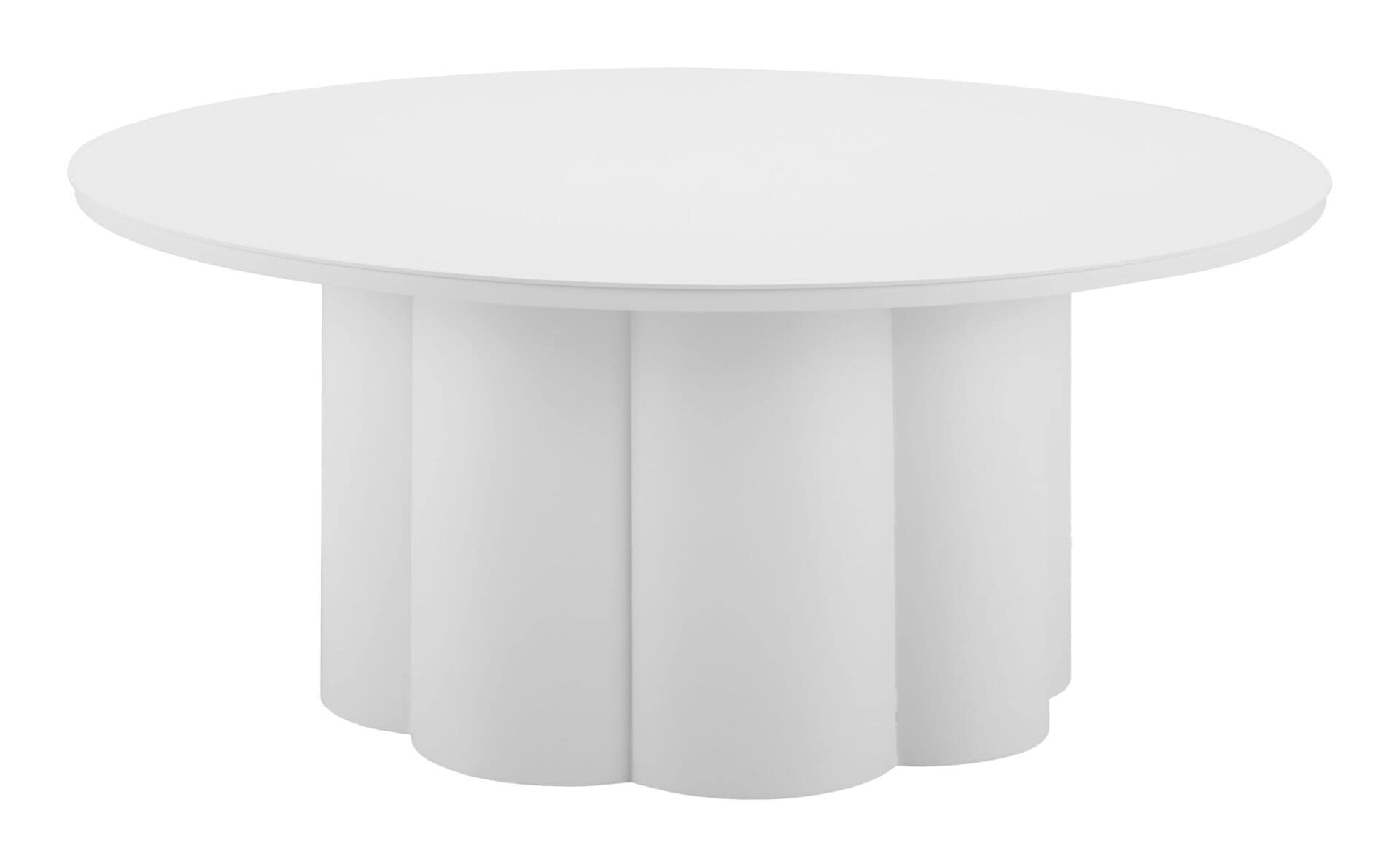 Modern White Aluminum Coffee Table with Sleek Round Design