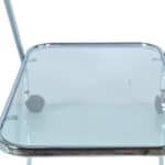 Chrome X-Shape Bar Cart with Tempered Glass Shelves