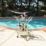 Chrome X-Shape Bar Cart with Tempered Glass Shelves