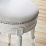 Light Gray and White Solid Wood Swivel Bar Stool 45-Inch