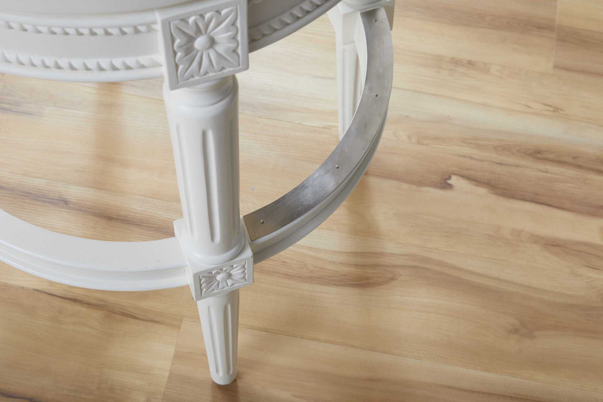 Light Gray and White Solid Wood Swivel Bar Stool 45-Inch