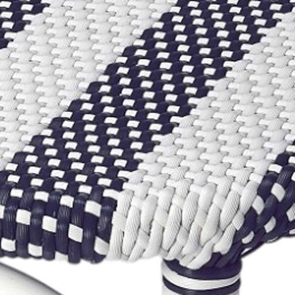 24-Inch Blue and White Rattan Backless Counter Height Bar Stool - Image 3