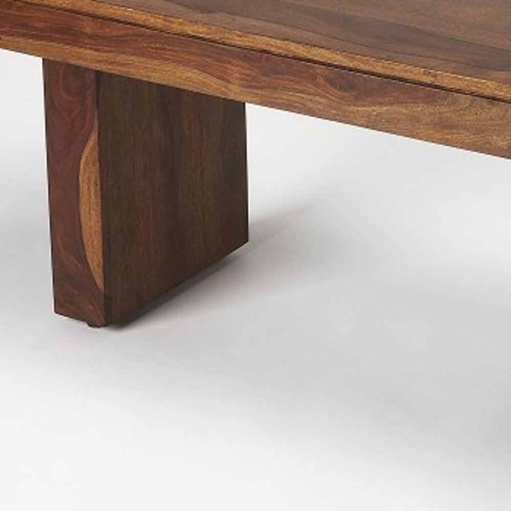 Modern Chunky Solid Wood Bench, Minimalist Handcrafted Design