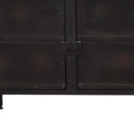 Black Rustic Industrial Iron Sideboard Cabinet with Four Doors