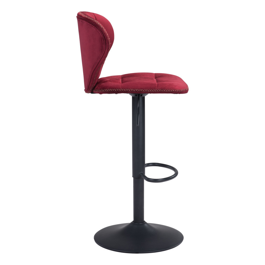 24-Inch Red and Black Swivel Counter Height Bar Stool - Image 9