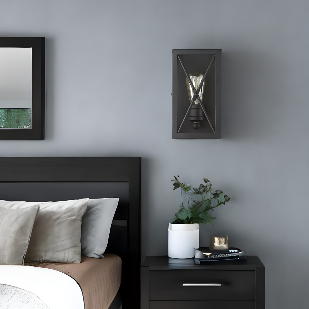 Matte Black Geometric Metal Wall Sconce for Industrial Spaces - Image 9