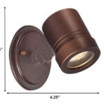 Antique Bronze Cylinder Outdoor Wall Spotlight