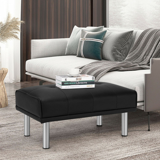 Tufted Ottoman Bench with Stainless Steel Legs for Living Room