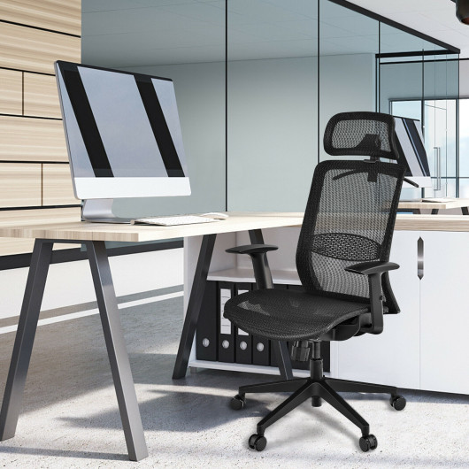 Height Adjustable Ergonomic Mesh Office Chair with Lumbar Support
