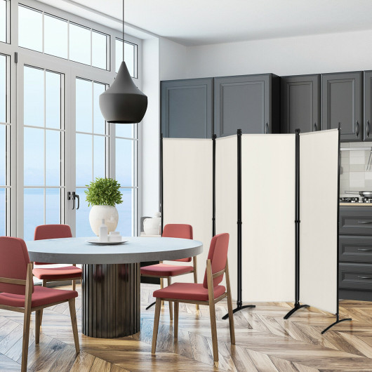 Foldable 4-Panel Room Divider with Durable Steel Frame