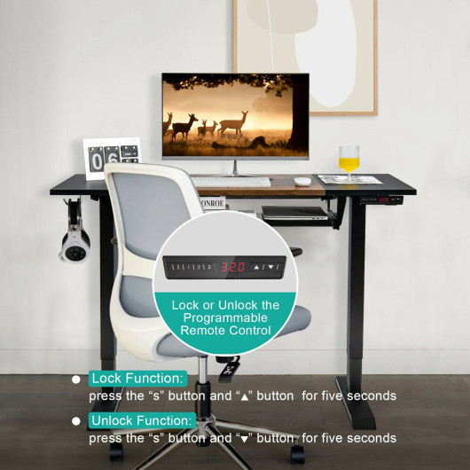 Adjustable 48 Inch Standing Desk with Keyboard Tray and Memory - Image 7