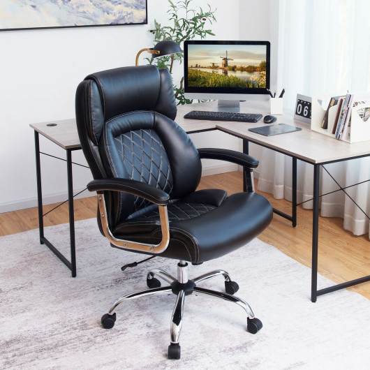 Big and Tall Adjustable Office Chair with Metal Base