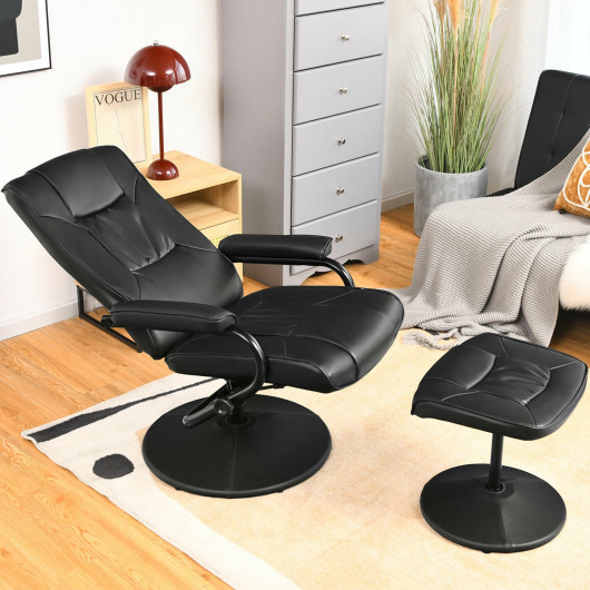 Ergonomic Swivel Recliner Chair with Adjustable Ottoman (Set of 2) - Image 2
