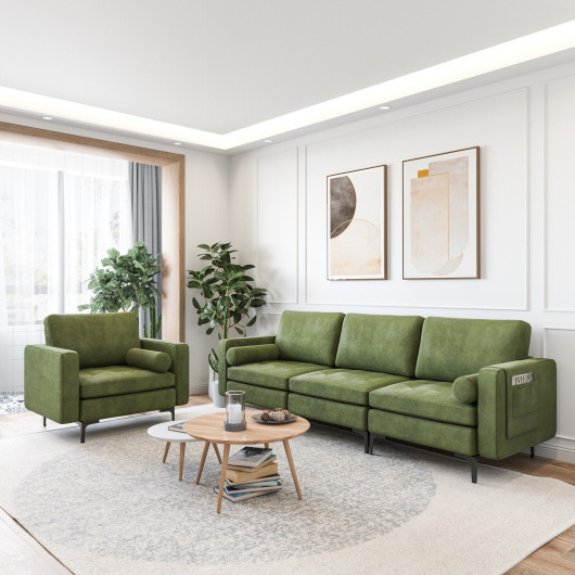 Modular L-Shaped Sectional Sofa with Storage and USB Ports