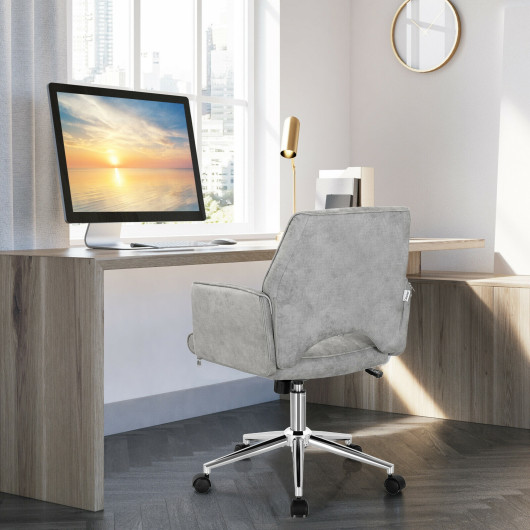 Gray Adjustable Mid Back Office Chair with Rocking Function