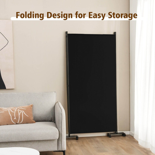 3 Panel Rolling Room Divider with Lockable Wheels
