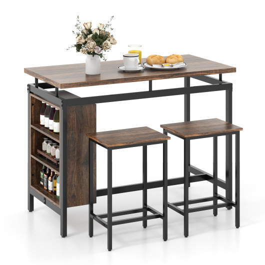 Counter-Height Dining Table Set with Storage for Small Spaces (3-Piece) - Image 3