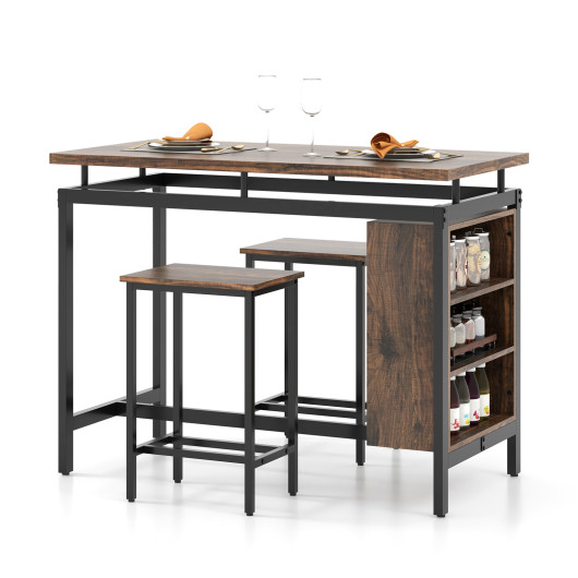 Counter-Height Dining Table Set with Storage for Small Spaces (3-Piece) - Image 4