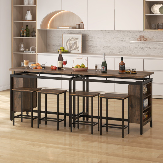 Counter-Height Dining Table Set with Storage for Small Spaces (3-Piece) - Image 6