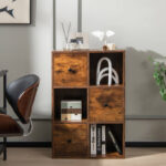 Rustic 3 Tier Bookshelf with Wall Anchor for Living Room