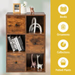 Rustic 3 Tier Bookshelf with Wall Anchor for Living Room