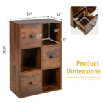 Rustic 3 Tier Bookshelf with Wall Anchor for Living Room