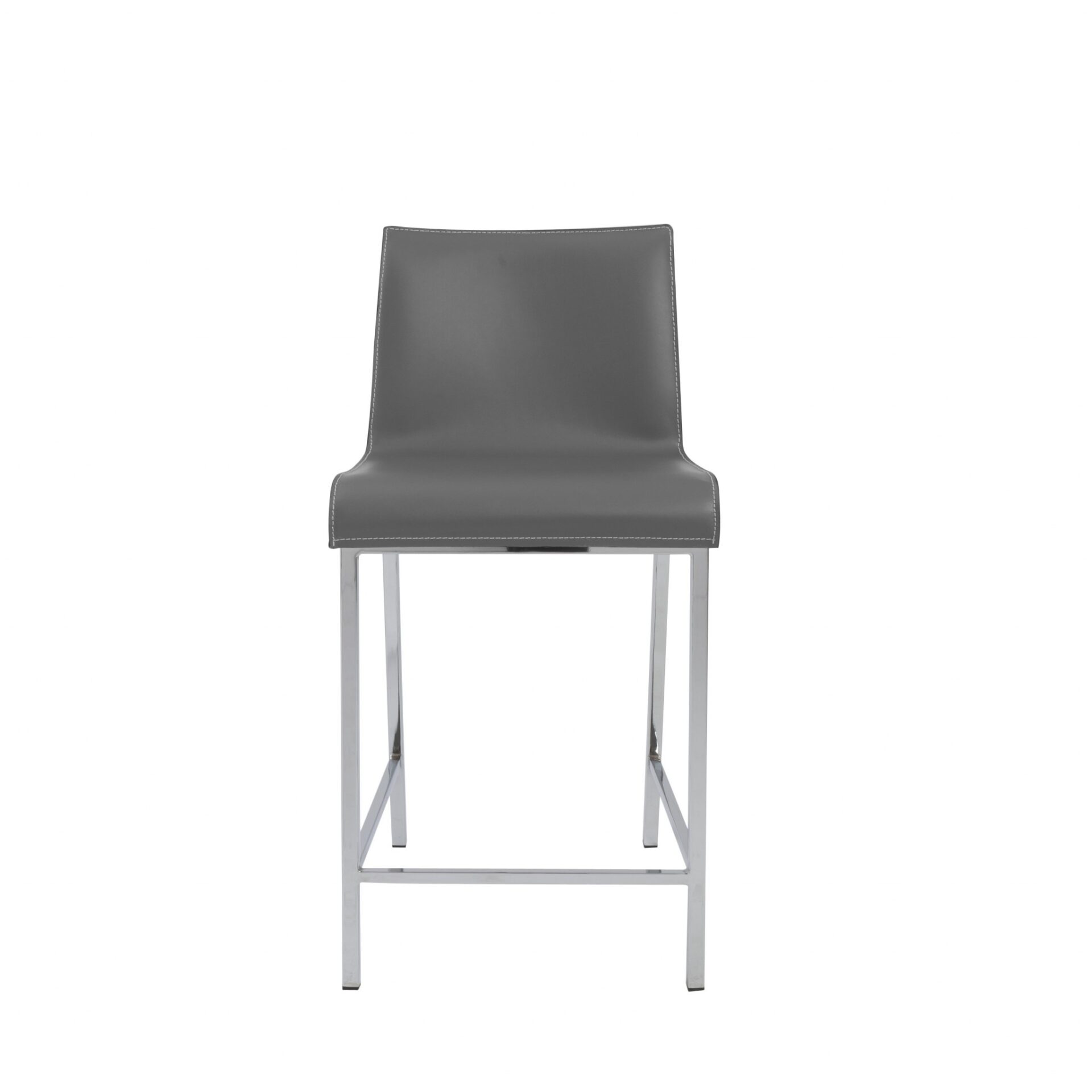 24 Inch Gray and Silver Steel Counter Height Bar Stools (Set of 2) - Image 4