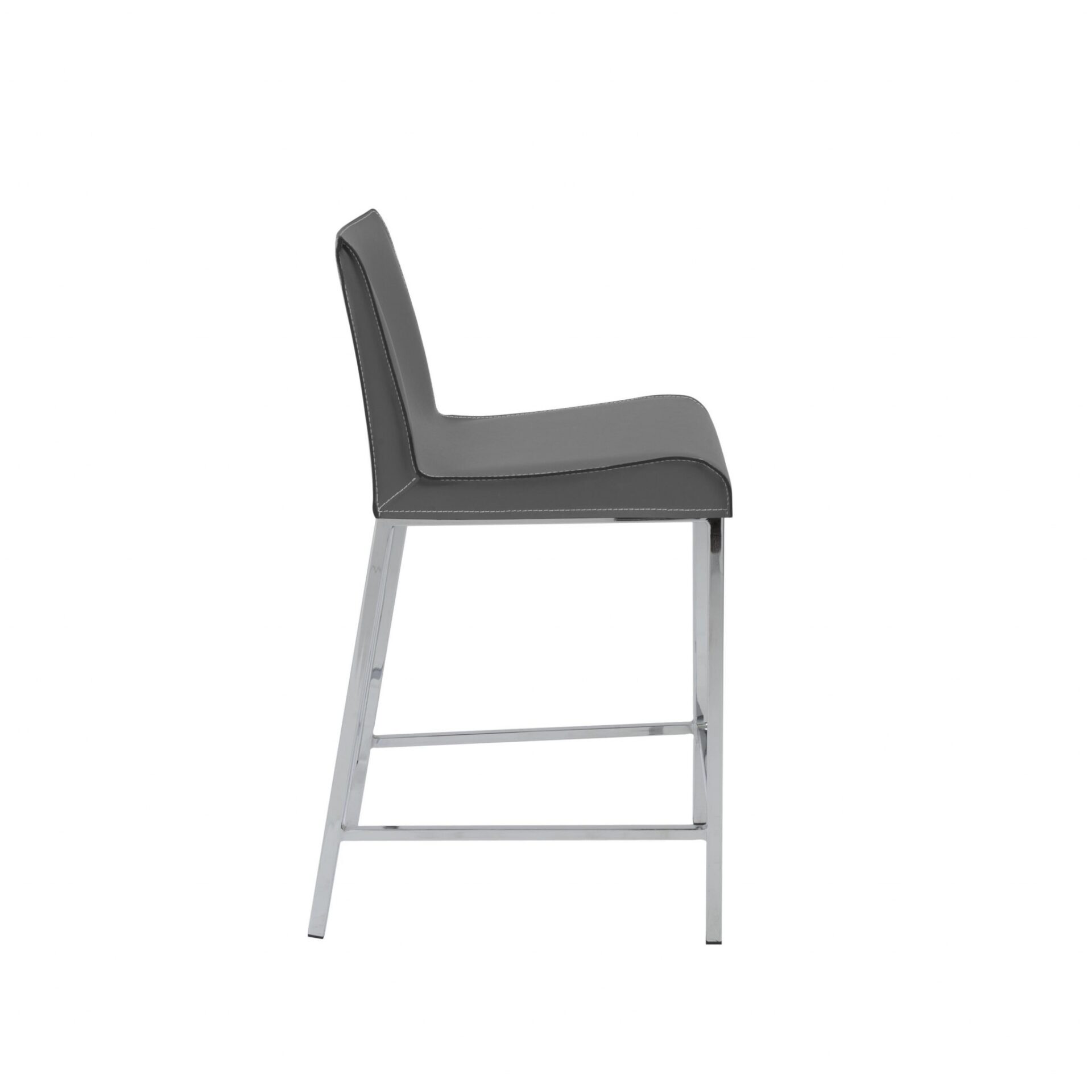 24 Inch Gray and Silver Steel Counter Height Bar Stools (Set of 2) - Image 5