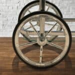 Chrome Glass Rolling Bar Cart with Two Tiers and Wheels