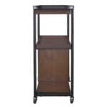 Brown Rolling Bar Cart with Shelves, Towel Racks, and Wheels