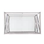 Silver Metal Bar Cart With Mirrored Glass and Locking Wheels