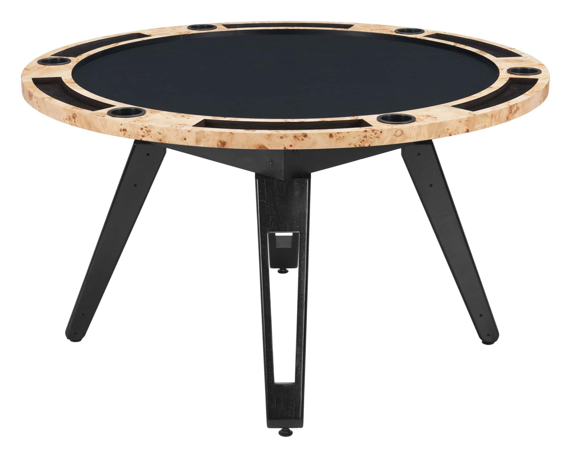 Convertible Burl Wood Dining and Poker Table with Storage