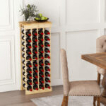 Modular Pine Wood Wine Rack Holds 40 Bottles