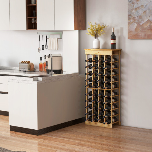 Modular Pine Wood Wine Rack Holds 40 Bottles - Image 2
